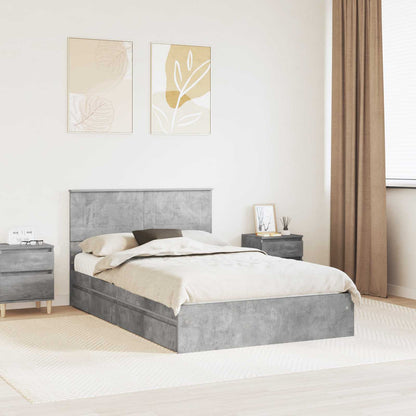 Letto con Contenitore con testiera Grigio cemento 135 x 190 cm | homemem39
