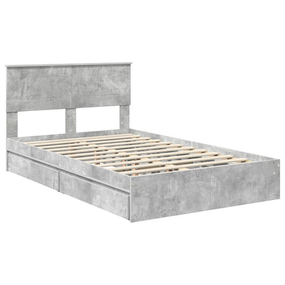 Letto con Contenitore con testiera Grigio cemento 135 x 190 cm | homemem39