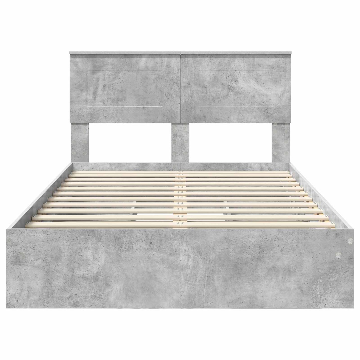 Letto con Contenitore con testiera Grigio cemento 135 x 190 cm | homemem39