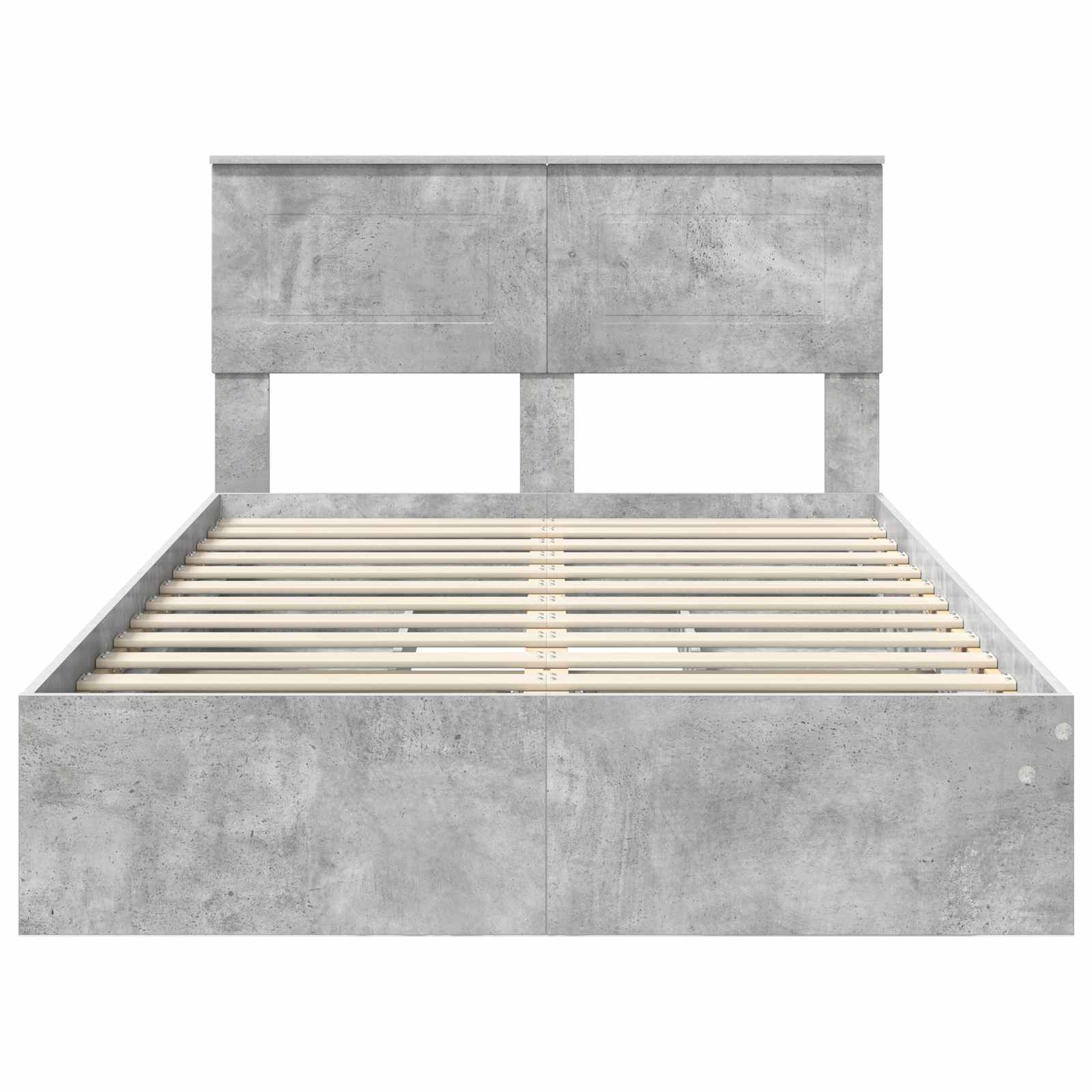 Letto con Contenitore con testiera Grigio cemento 135 x 190 cm | homemem39