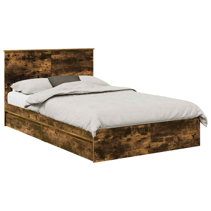 Letto con Contenitore con testiera Rovere fumé 135 x 190 cm | homemem39