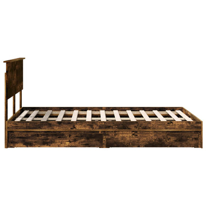 Letto con Contenitore con testiera Rovere fumé 135 x 190 cm | homemem39