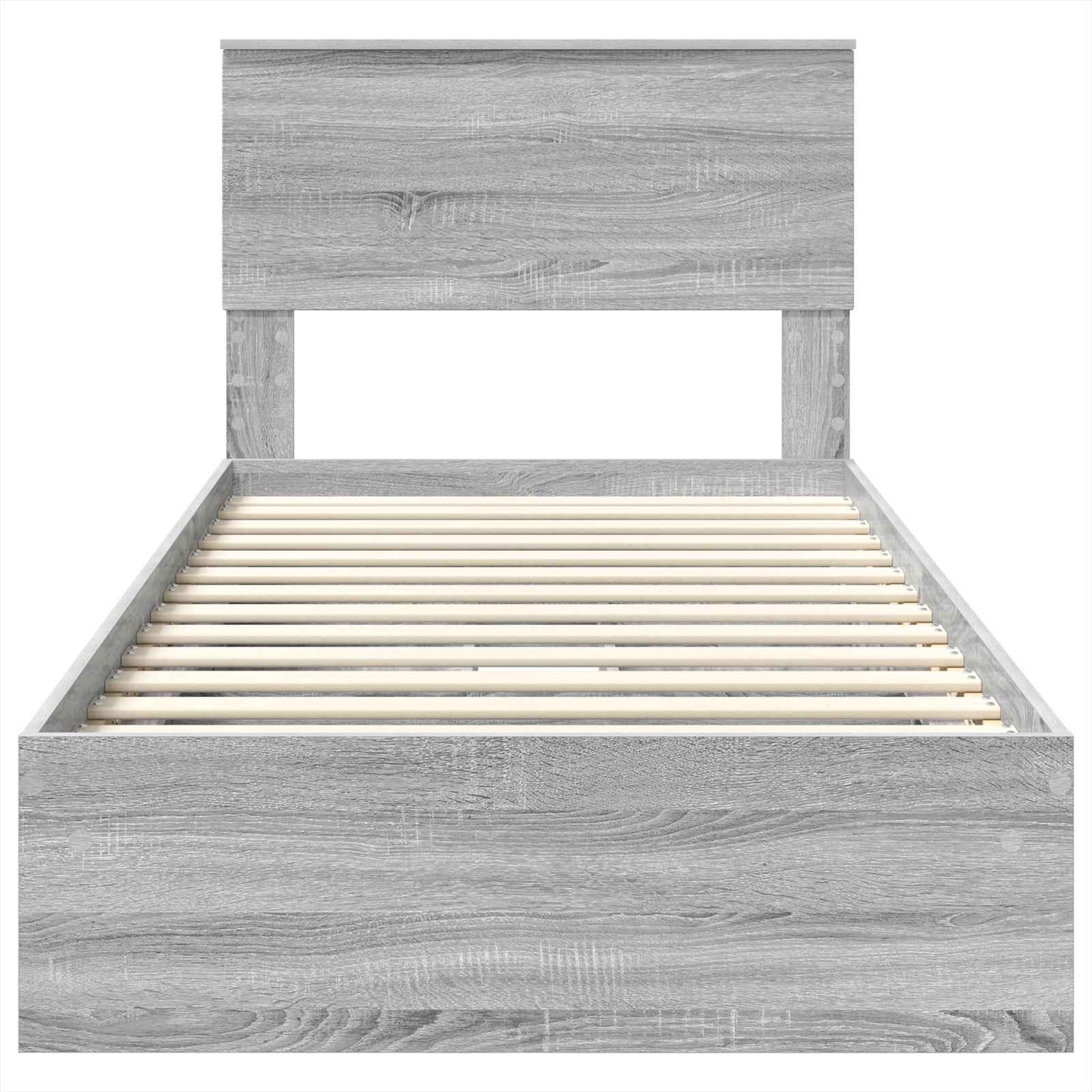 Letto con Contenitore con testiera Grigio Sonoma 100 x 200 cm | homemem39