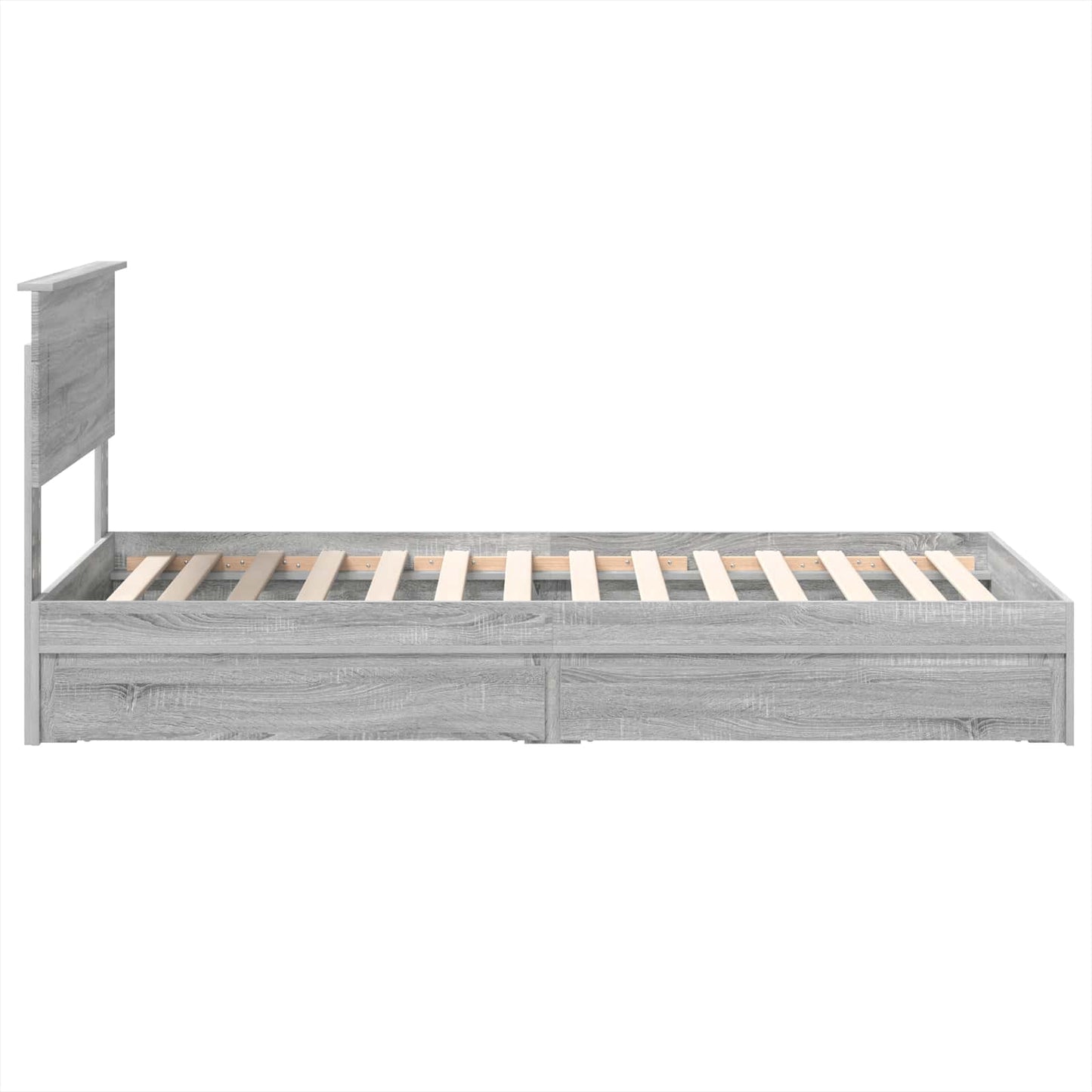 Letto con Contenitore con testiera Grigio Sonoma 100 x 200 cm | homemem39