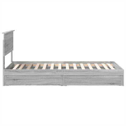 Letto con Contenitore con testiera Grigio Sonoma 100 x 200 cm | homemem39
