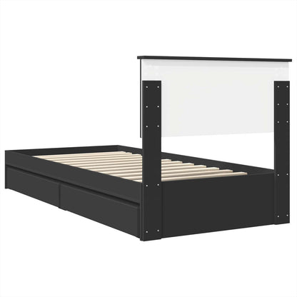 Letto con Contenitore Nero 90 x 190 cm Legno multistrato | homemem39