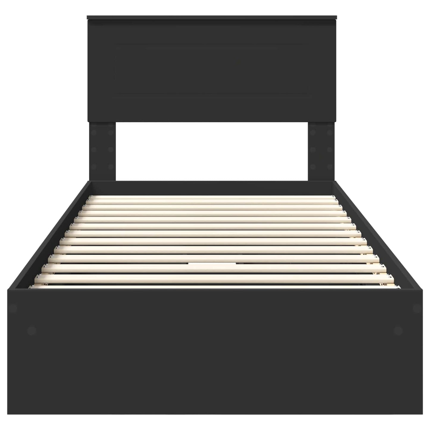 Letto con Contenitore Nero 90 x 190 cm Legno multistrato | homemem39