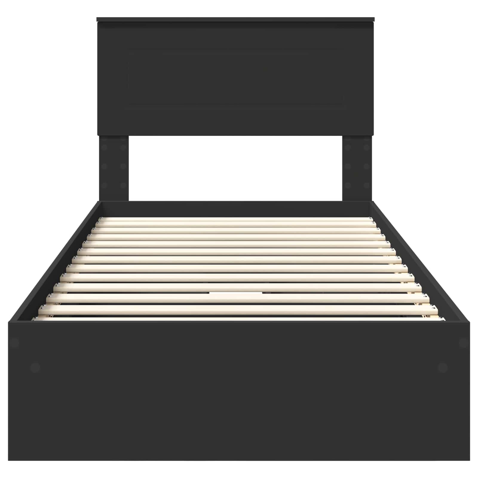 Letto con Contenitore Nero 90 x 190 cm Legno multistrato | homemem39