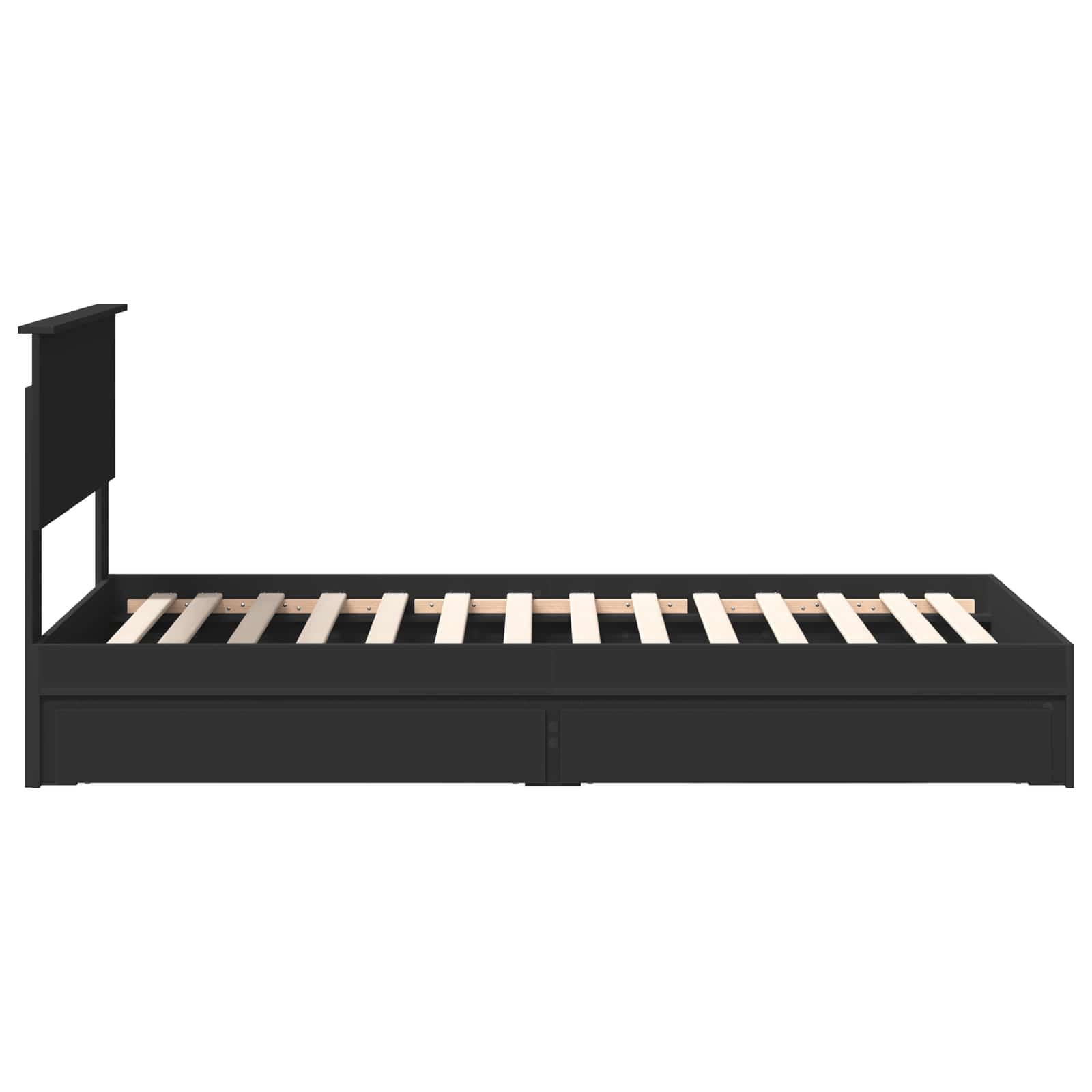 Letto con Contenitore Nero 90 x 190 cm Legno multistrato | homemem39