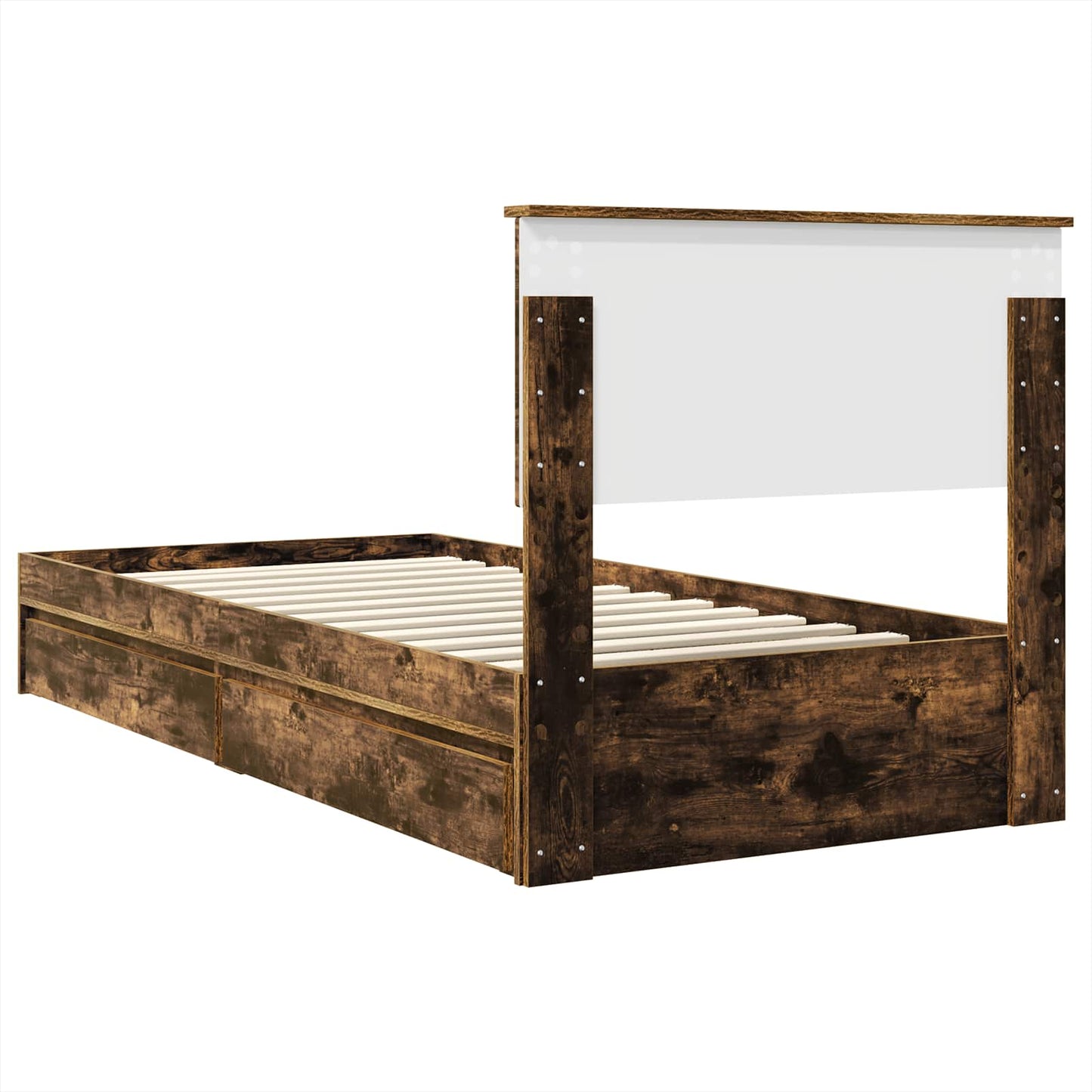 Letto con Contenitore Rovere fumé 90 x 190 cm Legno multistrato | homemem39