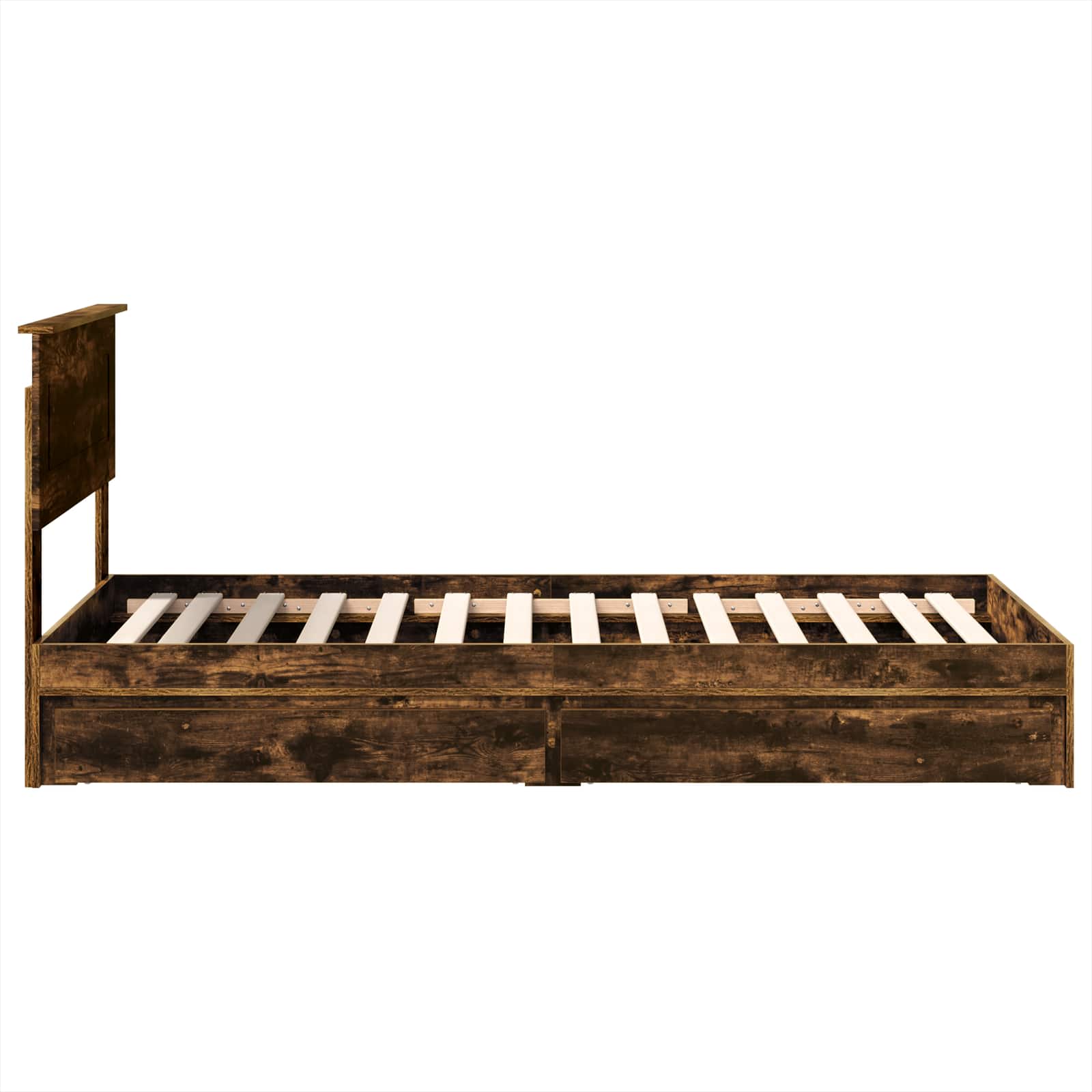 Letto con Contenitore Rovere fumé 90 x 190 cm Legno multistrato | homemem39