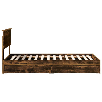 Letto con Contenitore Rovere fumé 90 x 190 cm Legno multistrato | homemem39
