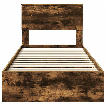 Letto con Contenitore Rovere fumé 90 x 200 cm Legno multistrato | homemem39