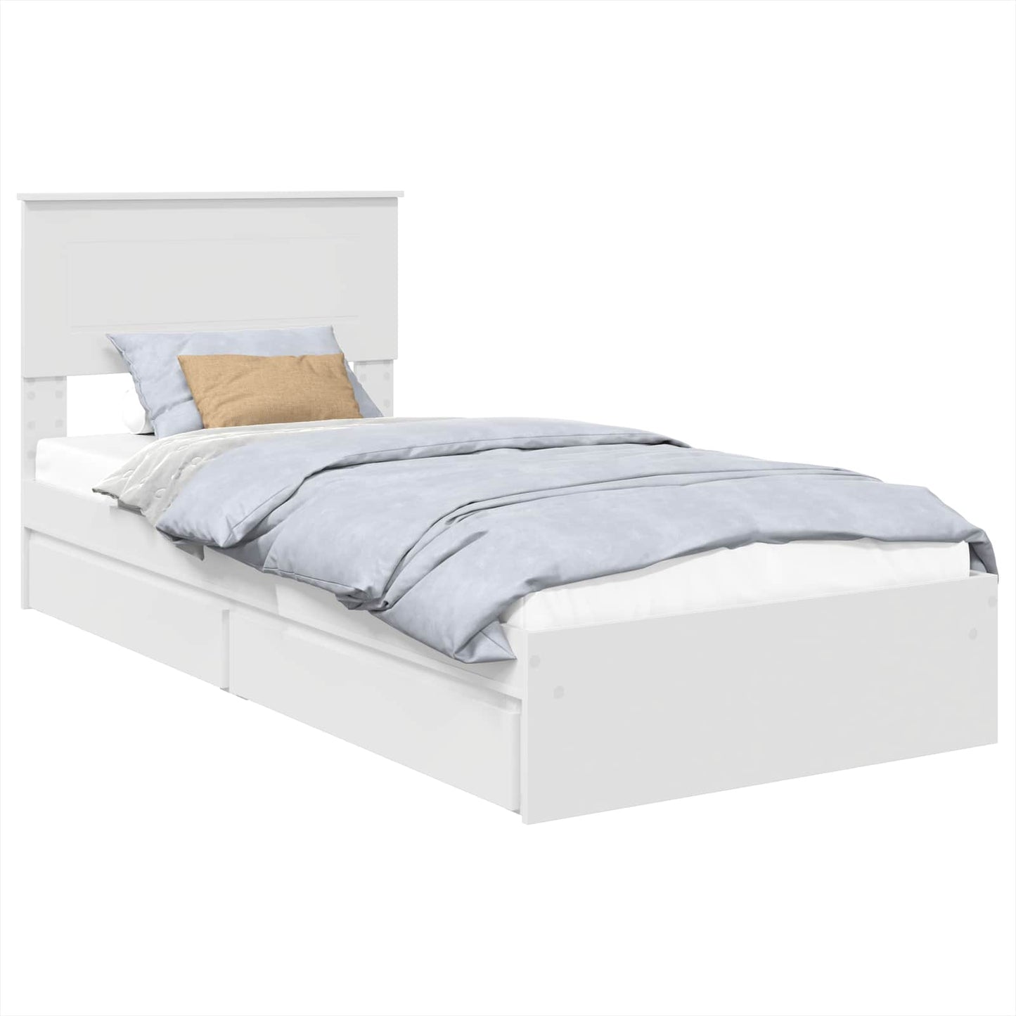 Letto con Contenitore Bianco 75 x 190 cm Legno multistrato | homemem39