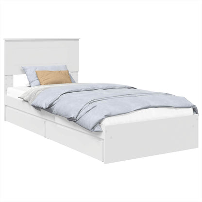Letto con Contenitore Bianco 75 x 190 cm Legno multistrato | homemem39