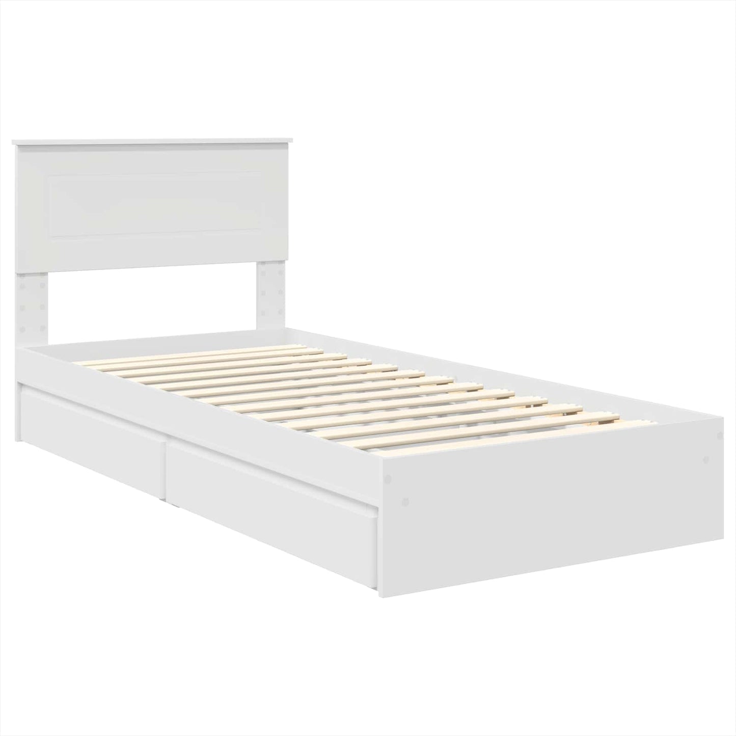 Letto con Contenitore Bianco 75 x 190 cm Legno multistrato | homemem39
