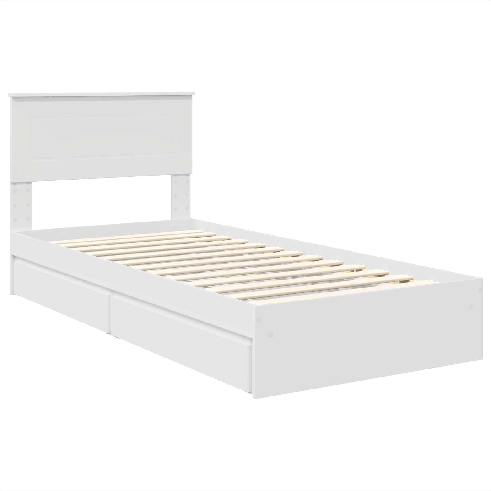Letto con Contenitore Bianco 75 x 190 cm Legno multistrato | homemem39