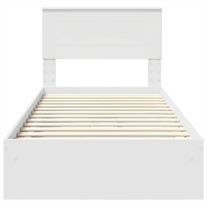 Letto con Contenitore Bianco 75 x 190 cm Legno multistrato | homemem39