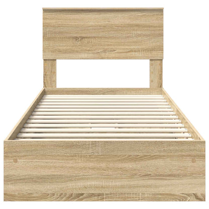 Letto con Contenitore con testiera Rovere Sonoma 75 x 190 cm | homemem39