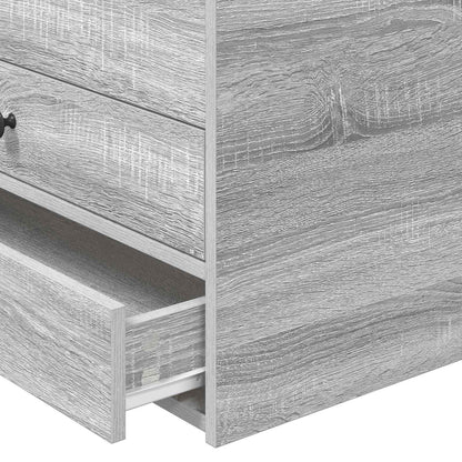 Daybed Grigio Sonoma e Nero 100 x 200 cm Legno multistrato