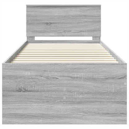Daybed Grigio Sonoma e Nero 100 x 200 cm Legno multistrato