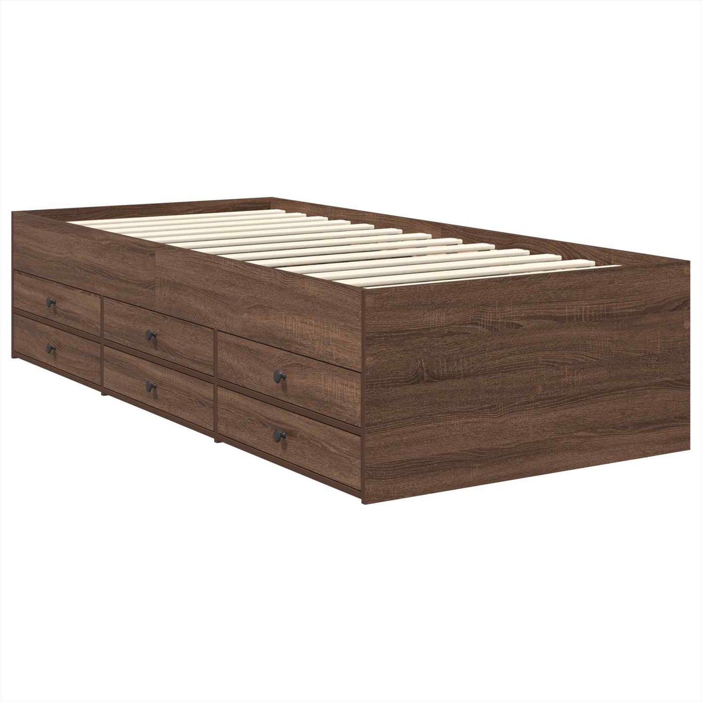 Daybed Rovere Marrone e Nero 100 x 200 cm Legno multistrato