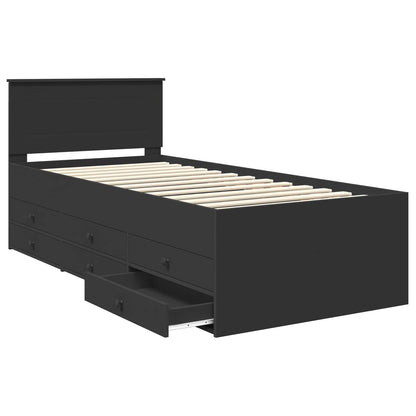 Daybed con cassetto Nero 90 x 190 cm Legno multistrato