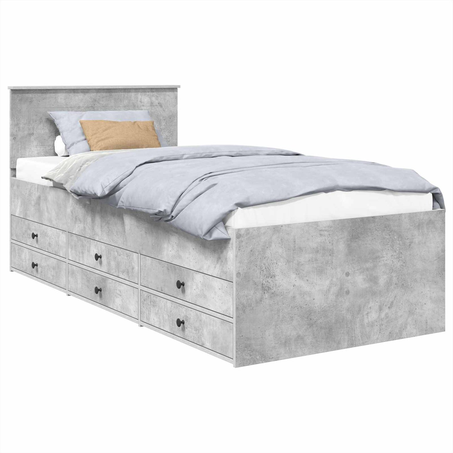 Daybed Grigio Cemento e Nero 90 x 190 cm Legno multistrato