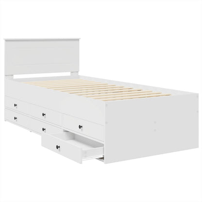 Daybed con cassetto Bianco e Nero 90 x 200 cm Legno multistrato