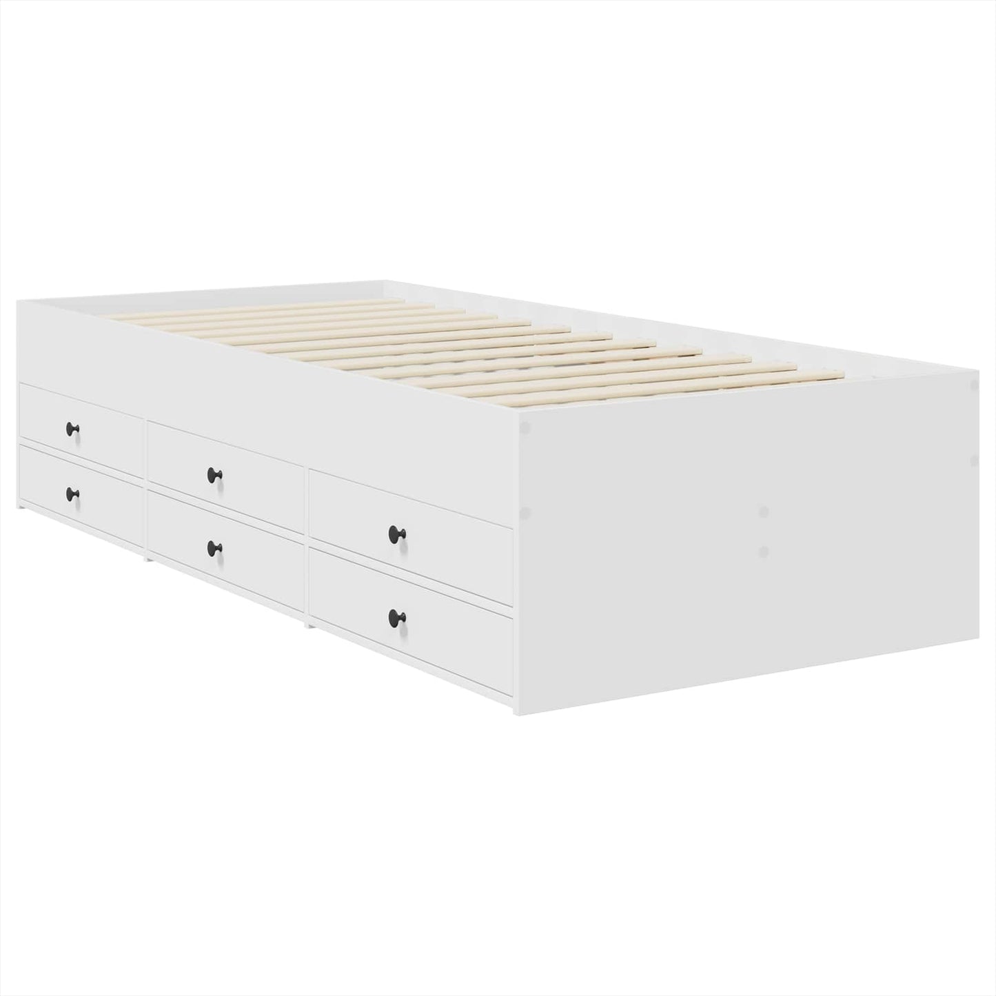 Daybed con cassetto Bianco e Nero 90 x 200 cm Legno multistrato