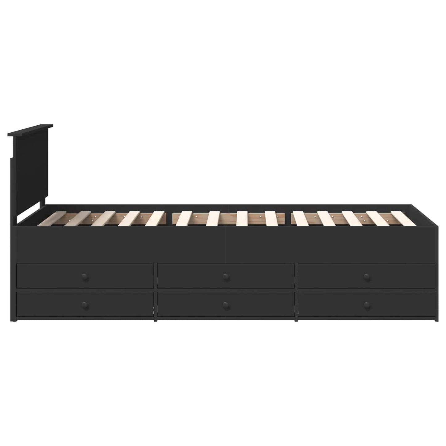 Daybed con cassetto Nero 90 x 200 cm Legno multistrato