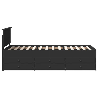 Daybed con cassetto Nero 90 x 200 cm Legno multistrato