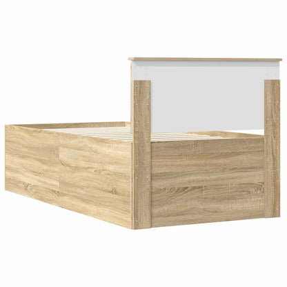 Daybed Rovere Sonoma e Nero 90 x 200 cm Legno multistrato