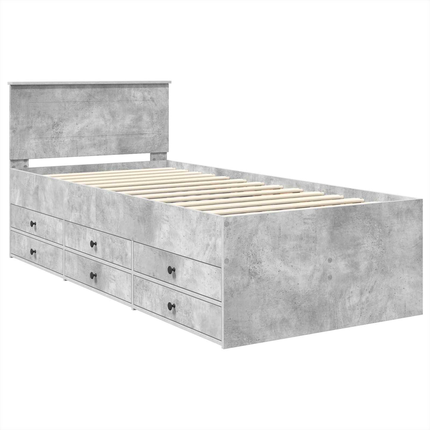 Daybed Grigio Cemento e Nero 90 x 200 cm Legno multistrato