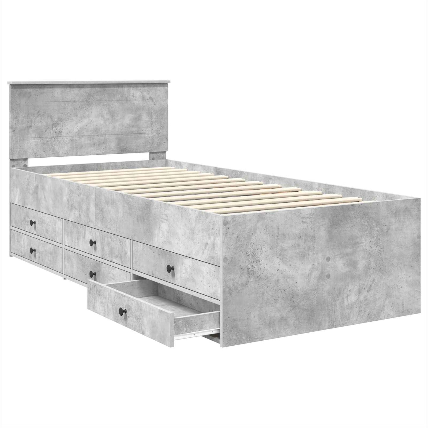 Daybed Grigio Cemento e Nero 90 x 200 cm Legno multistrato