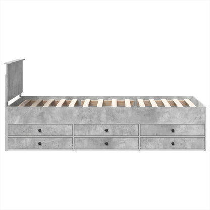 Daybed Grigio Cemento e Nero 90 x 200 cm Legno multistrato