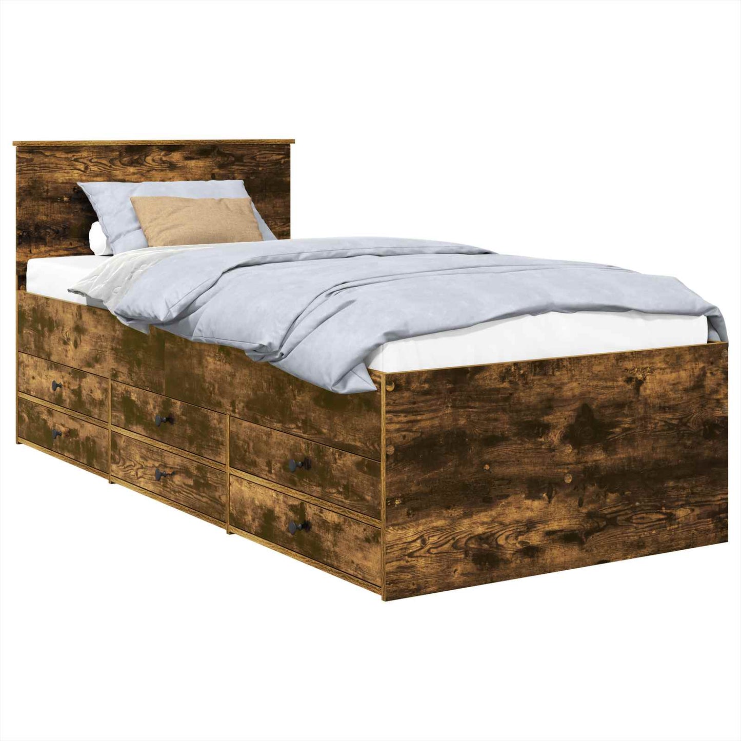 Daybed Rovere Affumicato e Nero 90 x 200 cm Legno multistrato