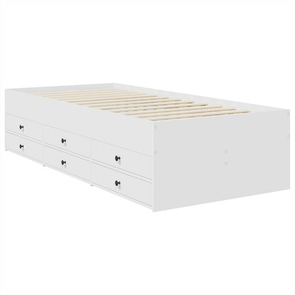 Daybed con cassetto Bianco e Nero 75 x 190 cm Legno multistrato