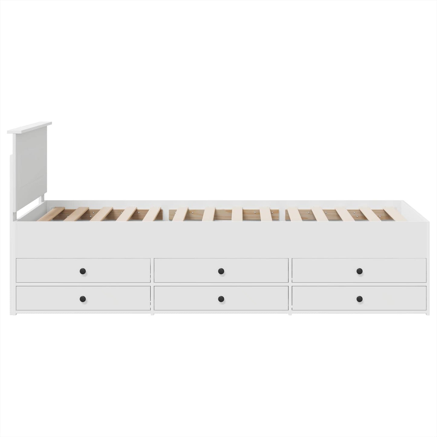 Daybed con cassetto Bianco e Nero 75 x 190 cm Legno multistrato