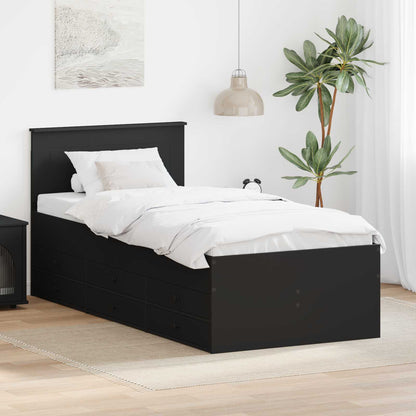 Daybed con cassetto Nero 75 x 190 cm Legno multistrato