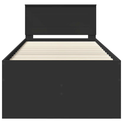 Daybed con cassetto Nero 75 x 190 cm Legno multistrato