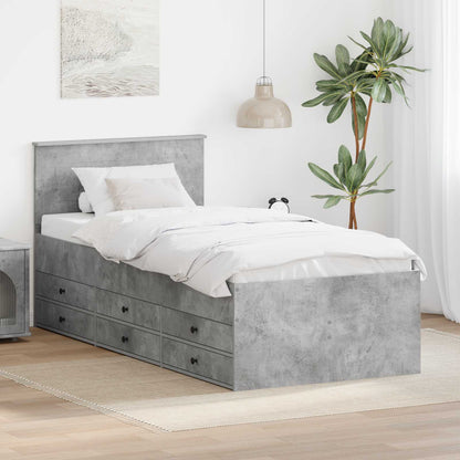 Daybed Grigio Cemento e Nero 70 x 190 cm Legno multistrato