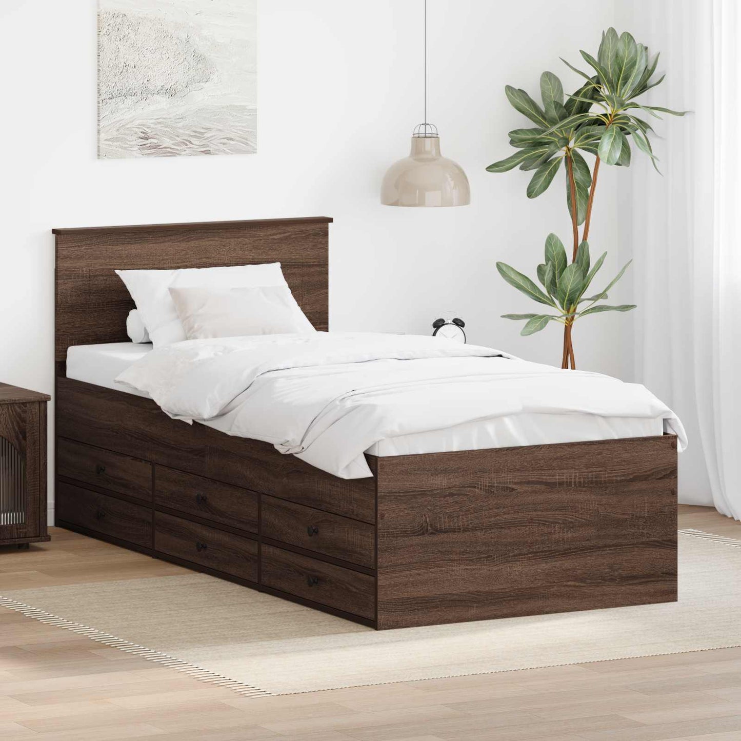 Daybed Rovere Marrone e Nero 75 x 190 cm Legno multistrato