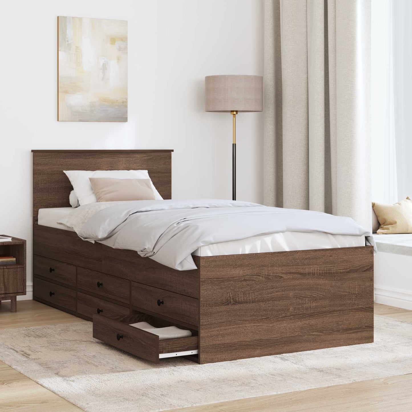 Daybed Rovere Marrone e Nero 75 x 190 cm Legno multistrato