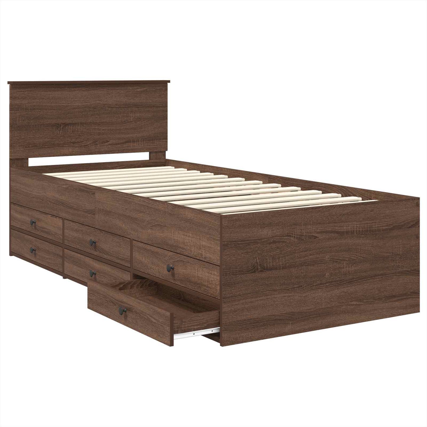 Daybed Rovere Marrone e Nero 75 x 190 cm Legno multistrato