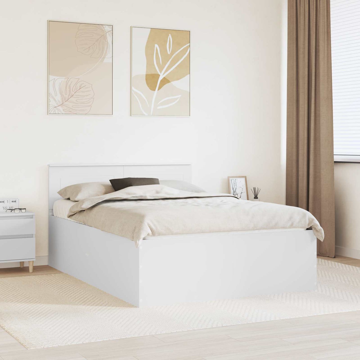 Struttura del letto Bianco 160 x 200 cm Legno multistrato