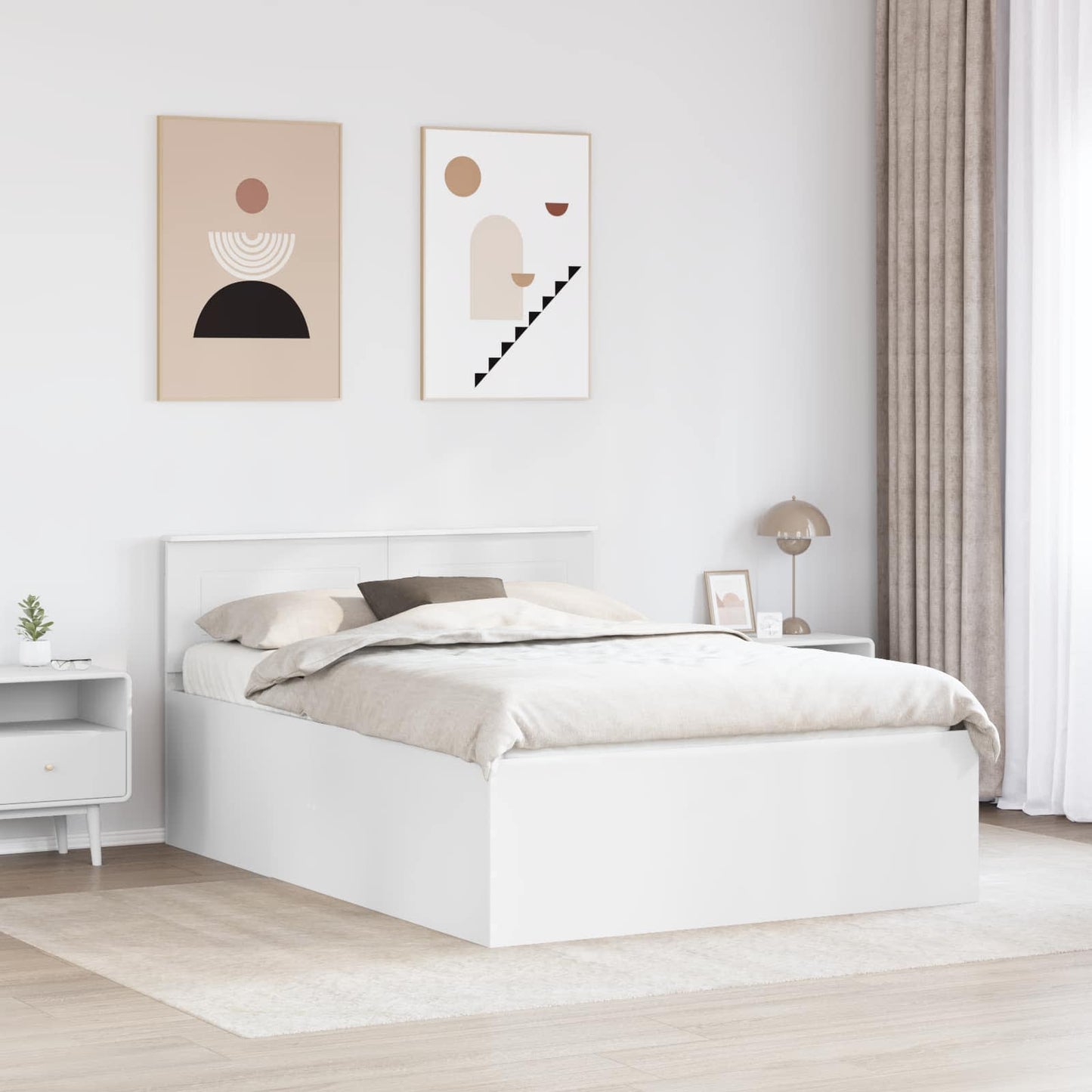 Struttura del letto Bianco 160 x 200 cm Legno multistrato