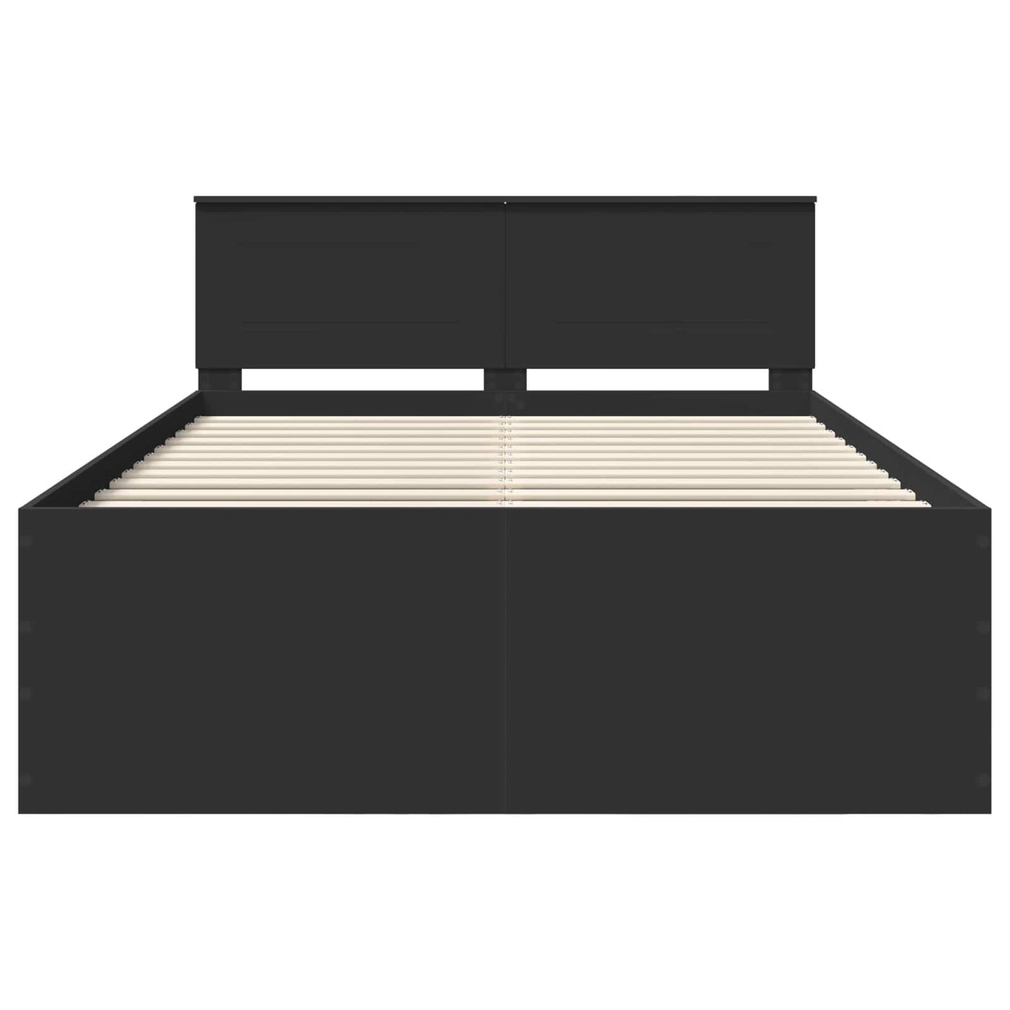 Struttura del letto Nero 160 x 200 cm Legno multistrato | homemem39