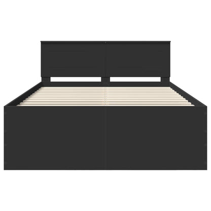 Struttura del letto Nero 160 x 200 cm Legno multistrato | homemem39