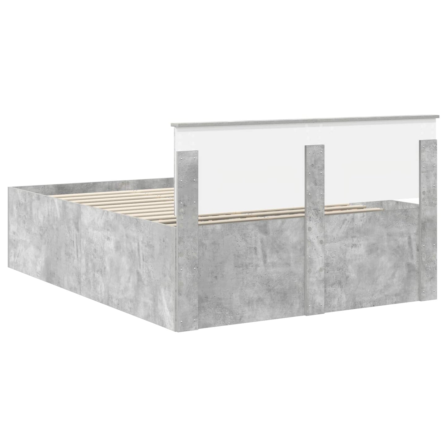 Struttura del letto con testiera Grigio cemento 160 x 200 cm